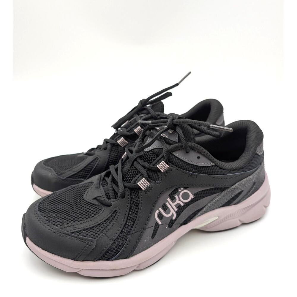 Rykä Skylift Lace-Up Walking Sneaker Shoes Women's Black Size US9.5M EU40.5